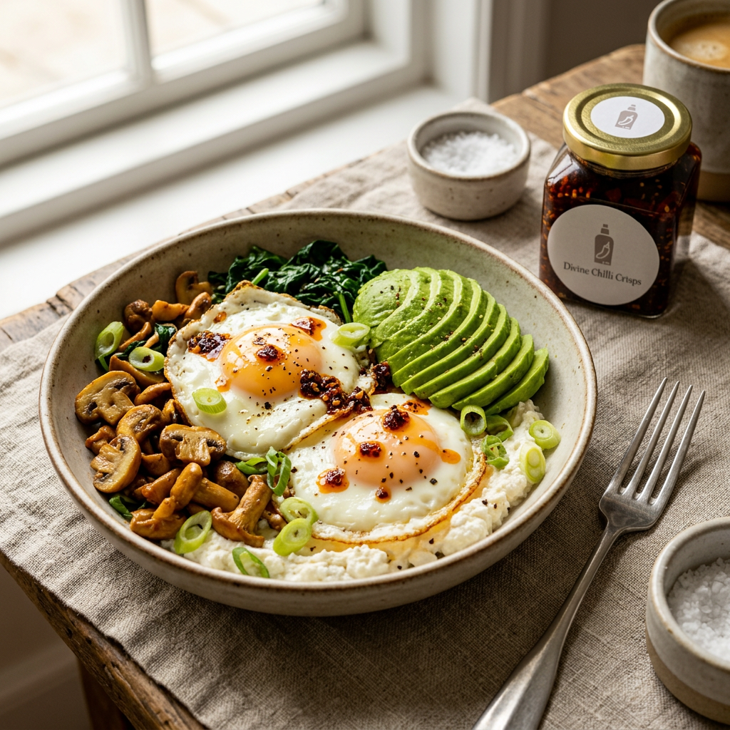 Recipe - Chilli-Crisp Eggs with Whipped Feta & Avocado | 食譜 - 勁正辣脆煎蛋配幼滑菲達芝士及牛油果