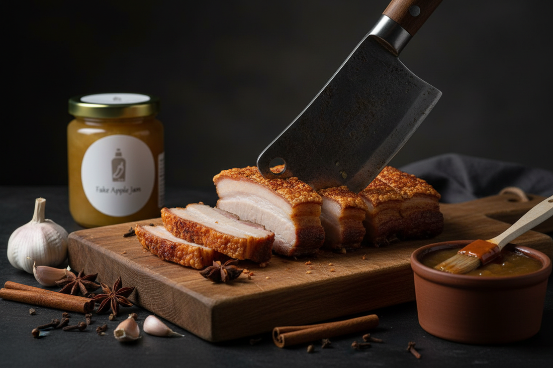 Crispy Pork Belly with Fake Apple Jam Glaze 偽蘋果醬脆皮燒腩仔