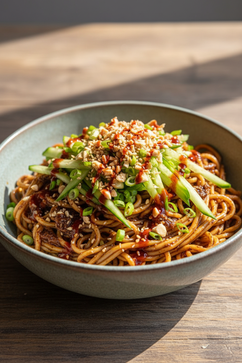 Recipe - Divine Chilli Crisps Peanut Butter Noodles｜食譜 - 快靚正勁正辣脆花生醬撈麵