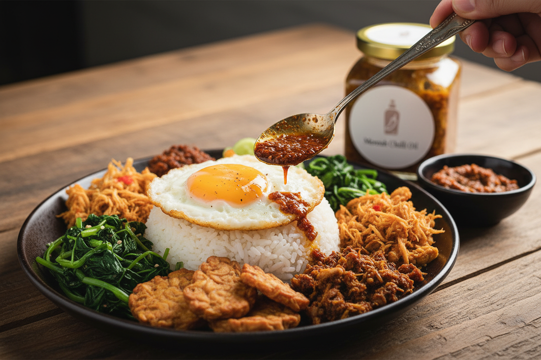 Recipe - Balinese Nasi Campur with Moreish Chilli Oil Bumbu 食譜 - 峇里島雜錦飯配返尋味辣油香料醬