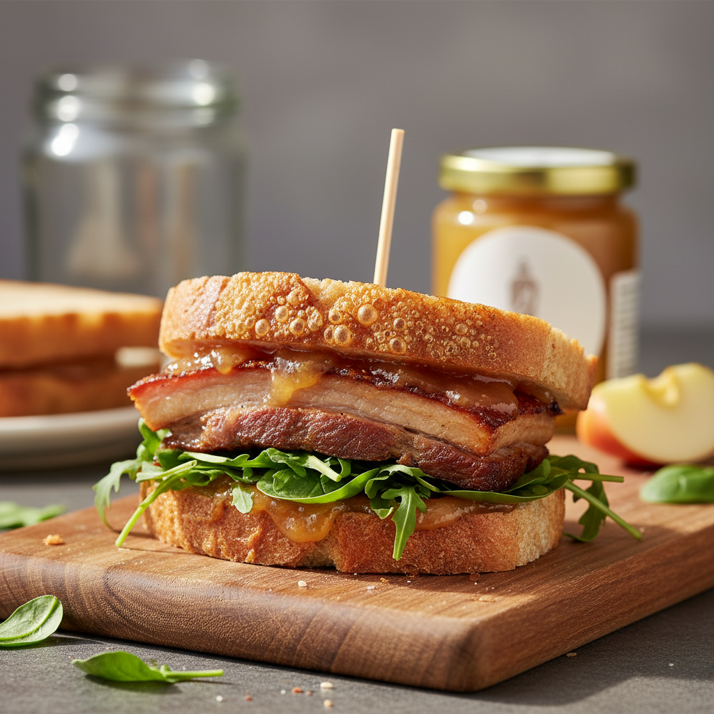 Crispy Pork Belly Sandwich with Fake Apple Jam 脆皮五花腩三明治配偽蘋果醬