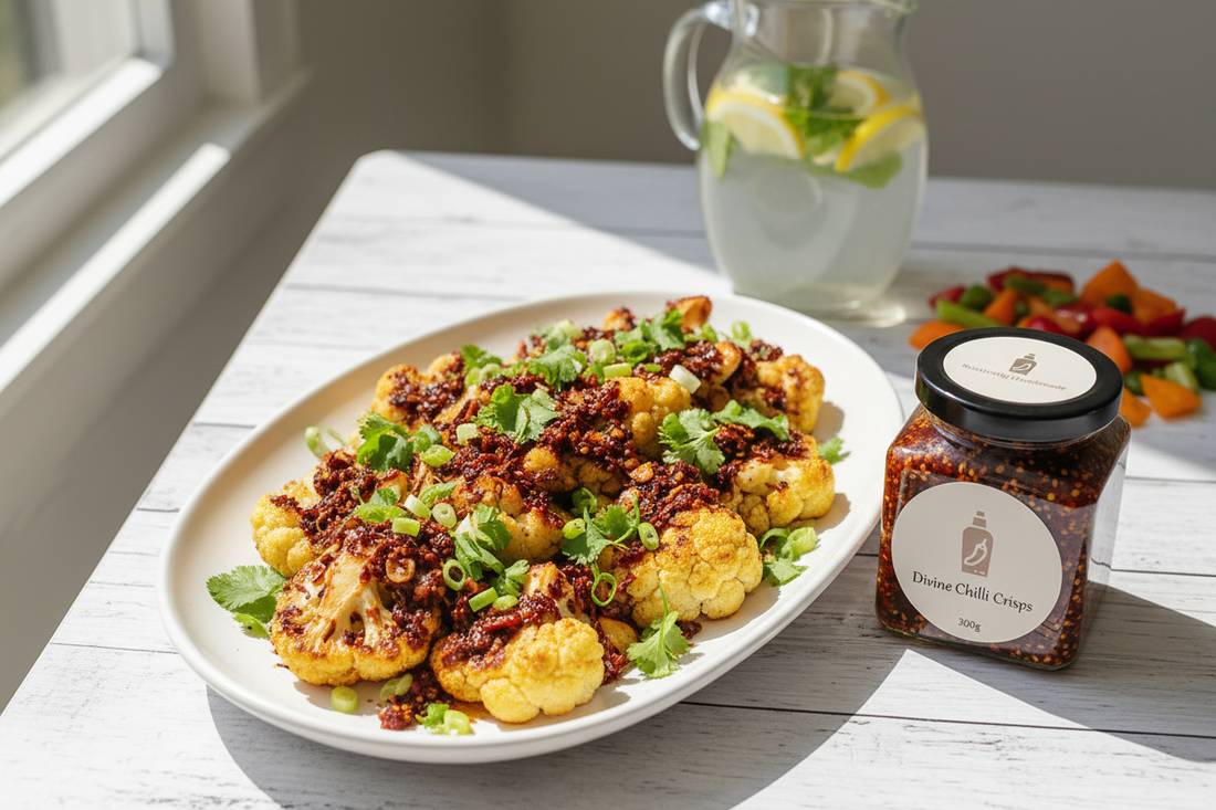 Recipe - Roasted Cauliflower with Divine Chilli Crisps 食譜 - 焗椰菜花 配 勁正辣脆