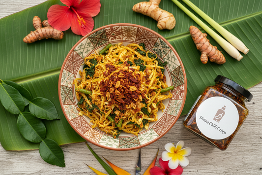 Recipe -  Classic Balinese Sayur Urab with Divine Chilli Crisps 食譜 - 經典峇里島椰絲蔬菜沙律配勁正辣脆