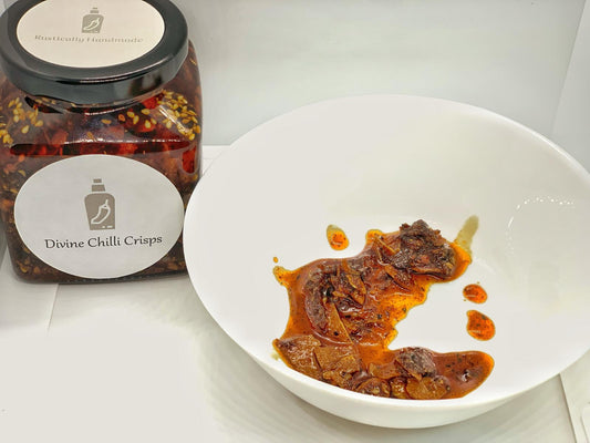 Divine Chilli Crisps Bottle and Bowl