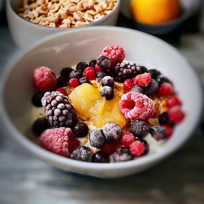 Rustically Handmade Fake Apple Jam Berries Yogurt